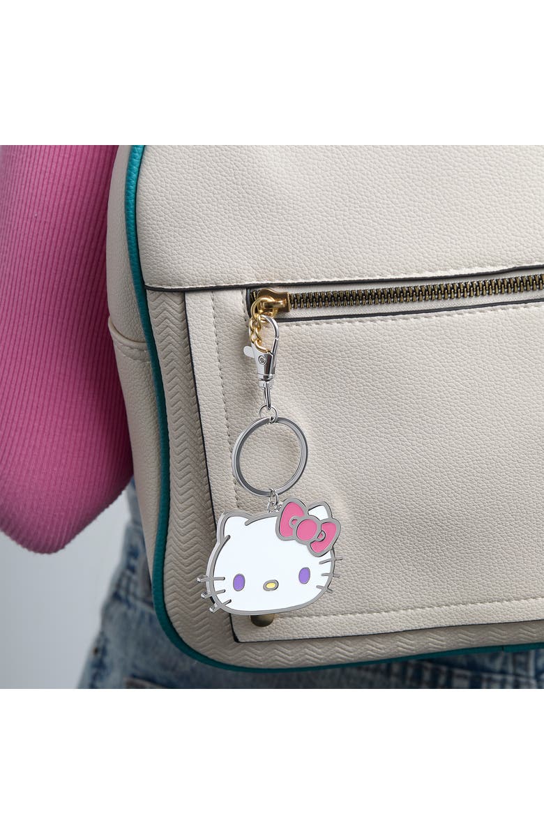 Hello Kitty Metal Keychain with Classic Bow, Alternate, color, Silver, White