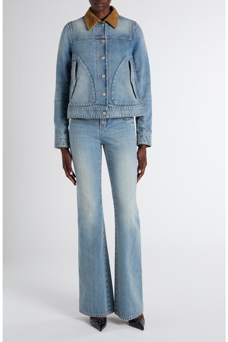 Boxy Denim Jacket, Alternate, color, ROYAL