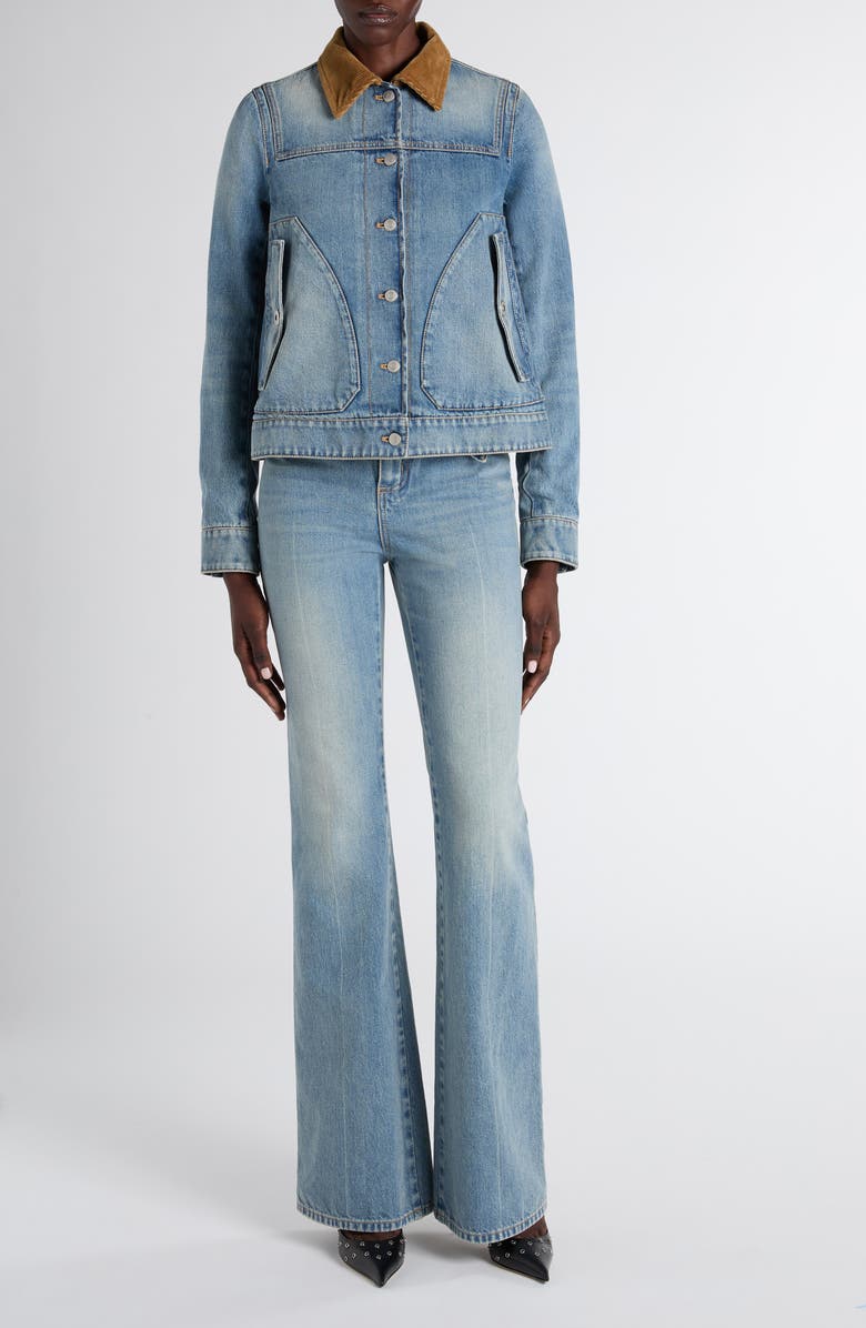 McQueen Boxy Denim Jacket, Alternate, color, Royal