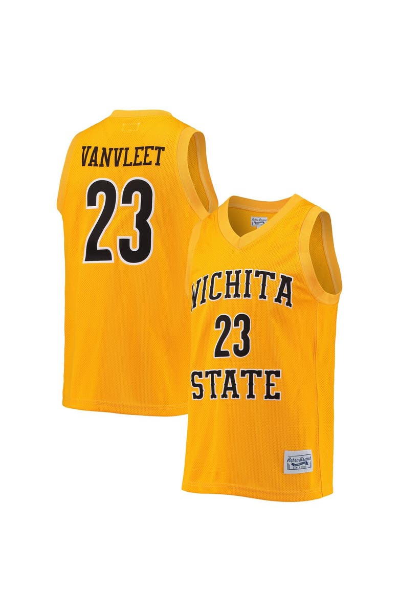 Retro Brand Men's Original Retro Brand Fred VanVleet Gold Wichita State Shockers Commemorative Classic Basketball Jersey, Main, color, 