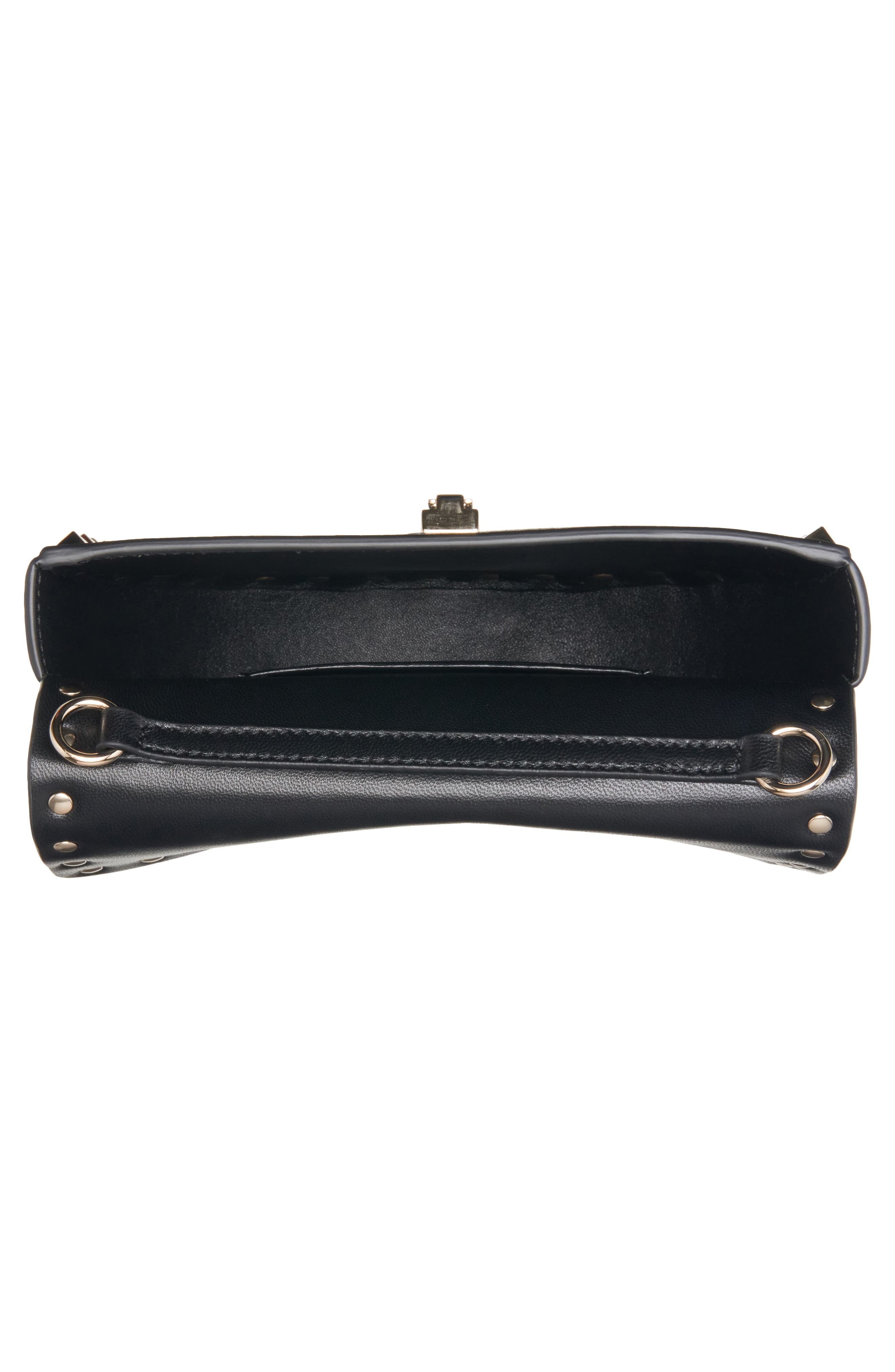 Valentino Garavani Mini Rockstud Leather Saddle Crossbody Bag, Alternate, color, 