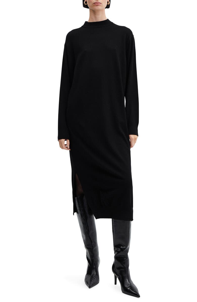 MANGO Oversize Long Sleeve Midi Sweater Dress, Main, color,
