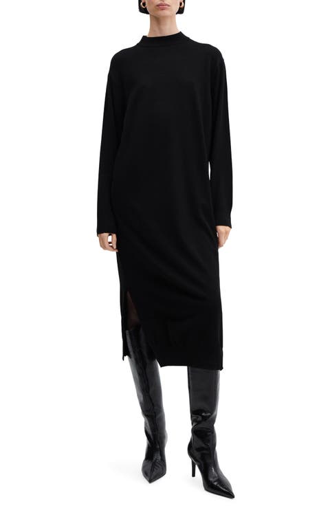 Oversize Long Sleeve Midi Sweater Dress