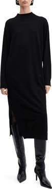 MANGO Oversize Long Sleeve Midi Sweater Dress