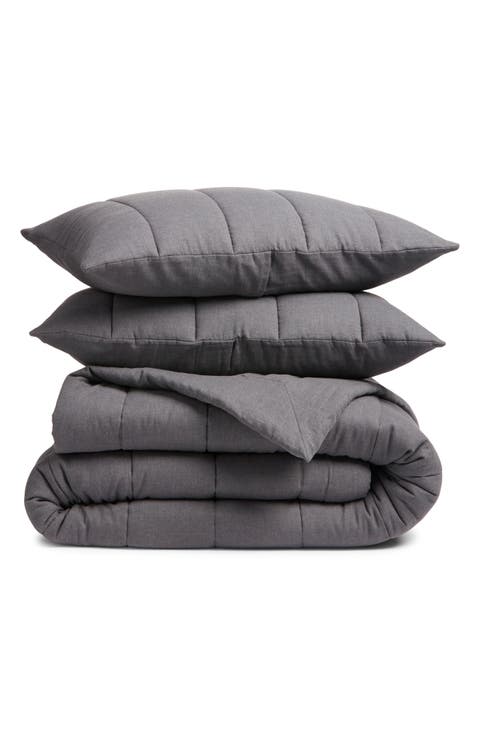 Organic Cotton Mélange Quilted Comforter & Shams Set