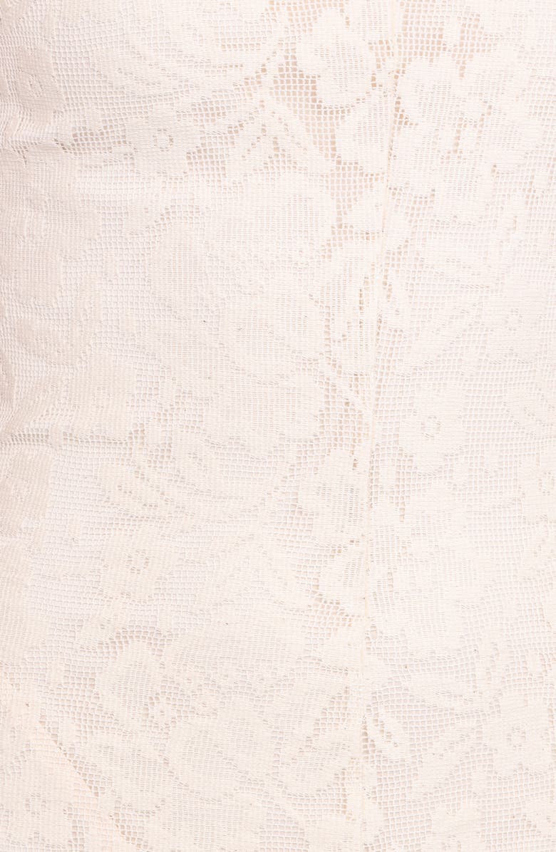 Petal & Pup Danni Lace Mock Neck Midi Dress, Alternate, color, Ecru