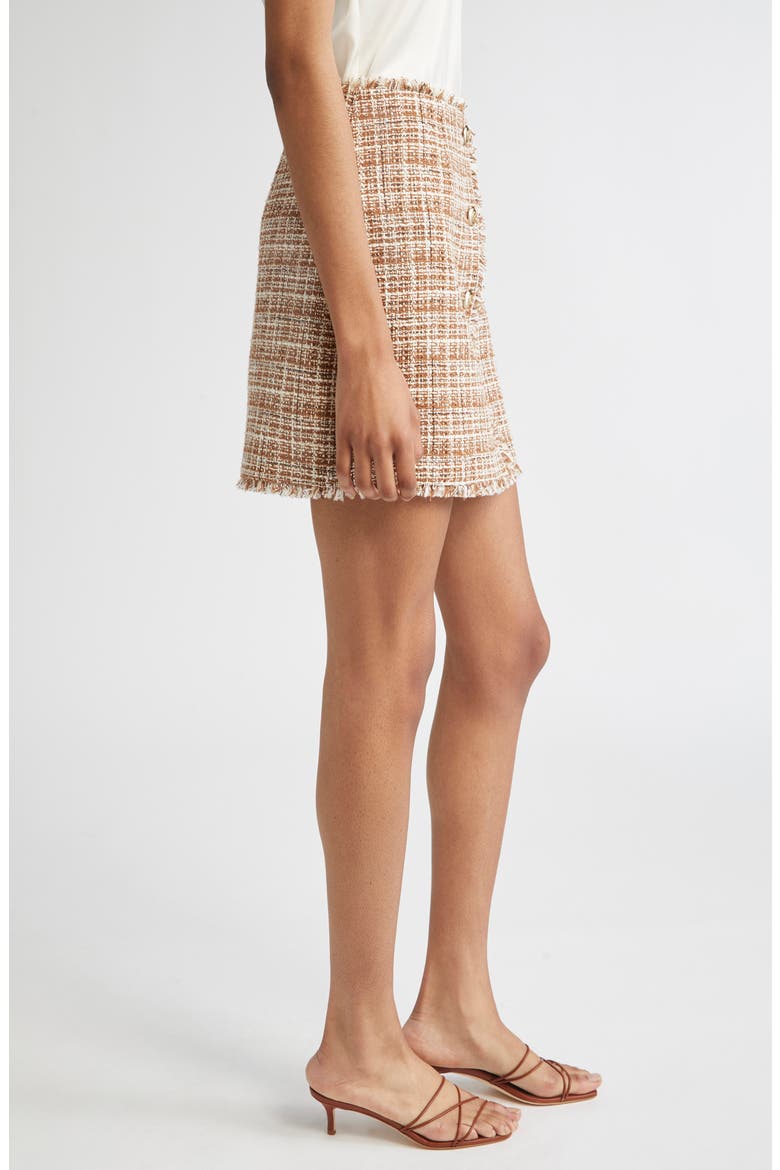 Larissa Odette Tweed Miniskirt, Alternate, color, NUTMEG