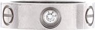 Pre-Owned Cartier Love 3 Diamonds Band Ring 18K White Gold with Diamond
