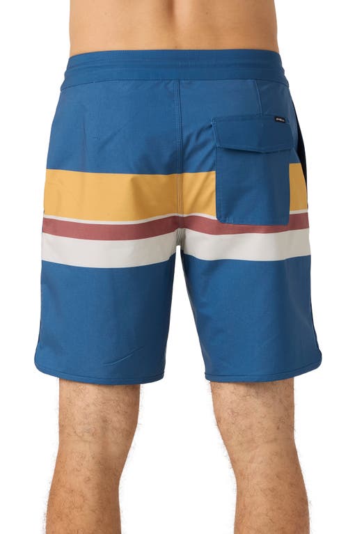 O'neill Men's Cruzer Stripe Scallop 18 Boardshorts In Indigo