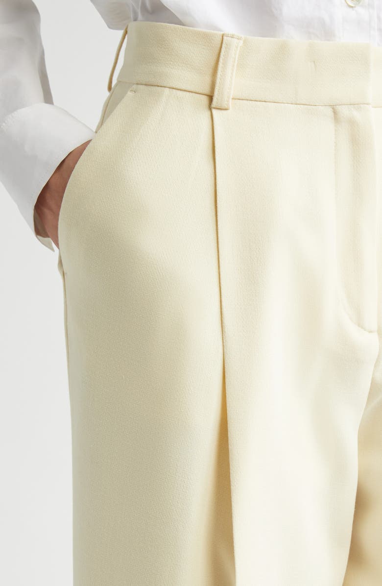 TOTEME Pleat Front Straight Leg Pants, Alternate, color, Butter