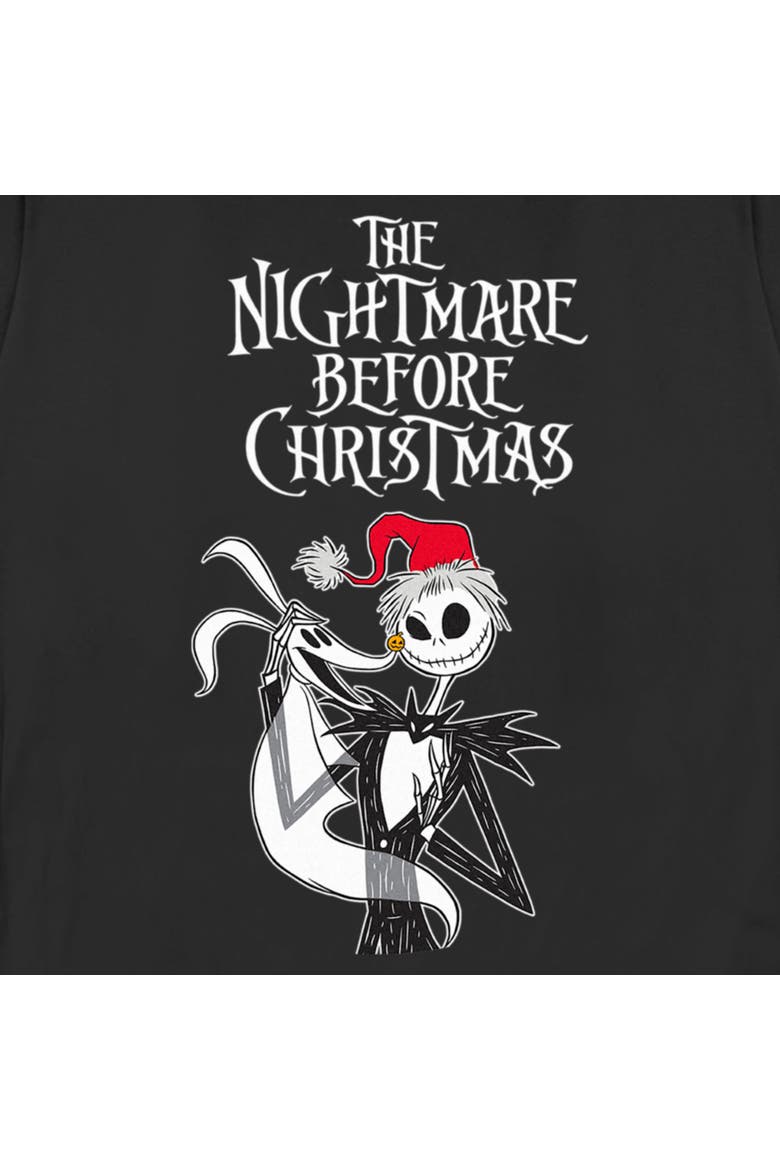 Women's The Nightmare Before Christmas Jack Skellington Santa Hat Logo  Graphic T-Shirt, Alternate, color, Black