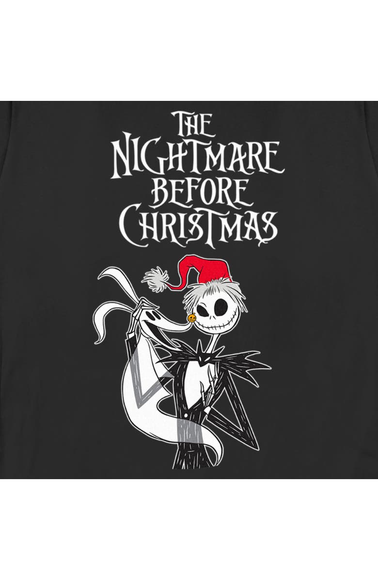 The Nightmare Before Christmas Women's The Nightmare Before Christmas Jack Skellington Santa Hat Logo Graphic T-Shirt, Alternate, color, Black