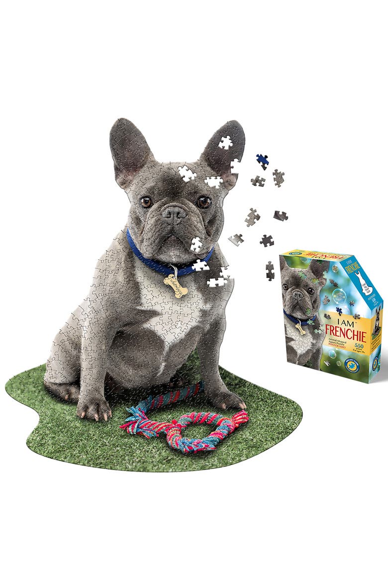 I Am Frenchie 550 Piece Puzzle Dog Shaped Animal Jigsaw, 25 X 30", Main, color, Multicolored