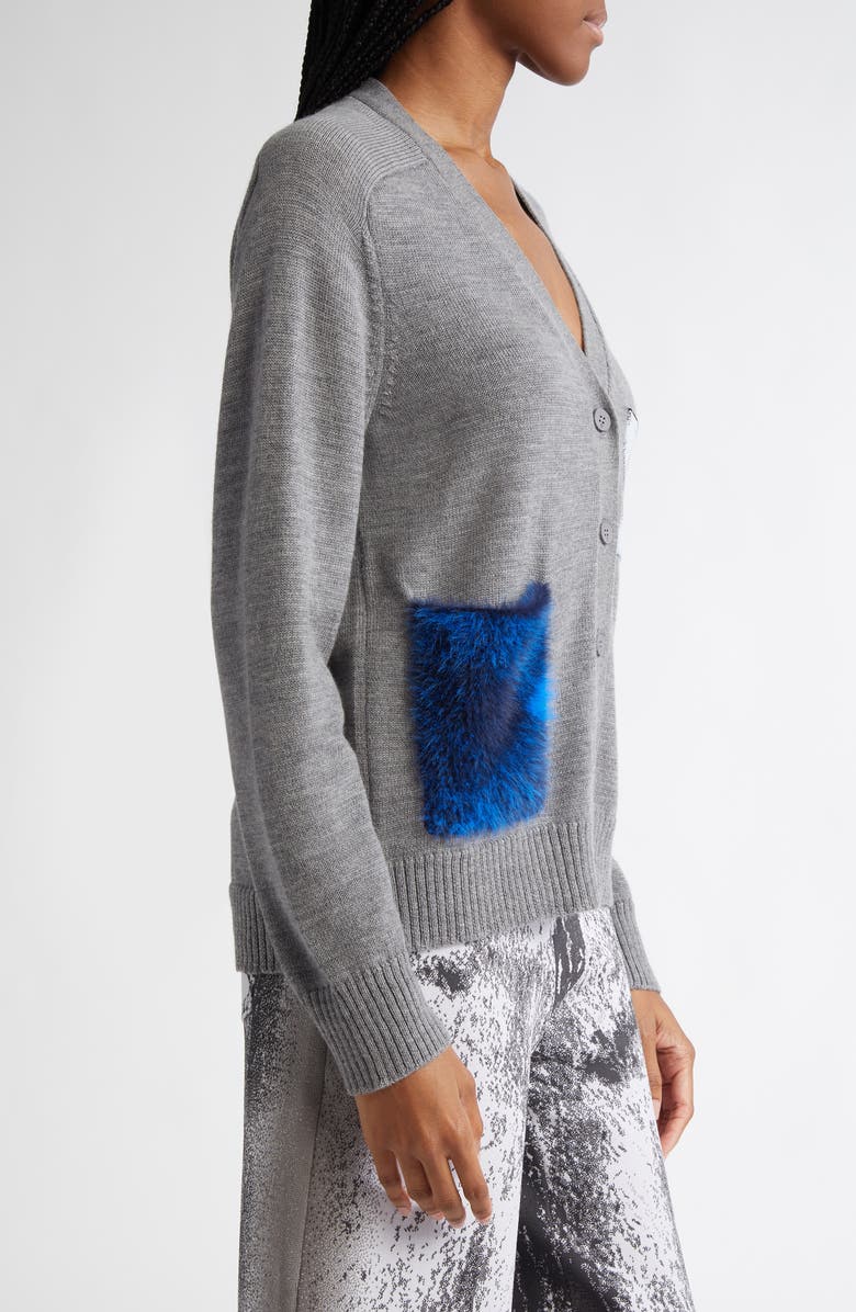 PH5 Brando Asymmetric Contrast Pocket Merino Wool Cardigan, Alternate, color, 