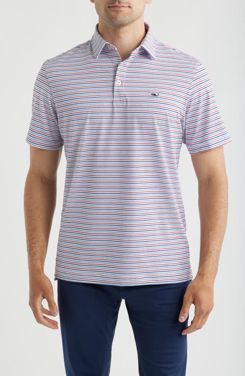 Stripe Sankaty Short Sleeve Performance Polo