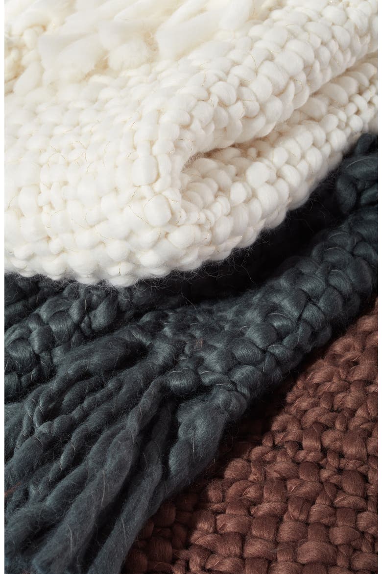 Chunky Handwoven Throw Blanket, Alternate, color, BROWN BITTER
