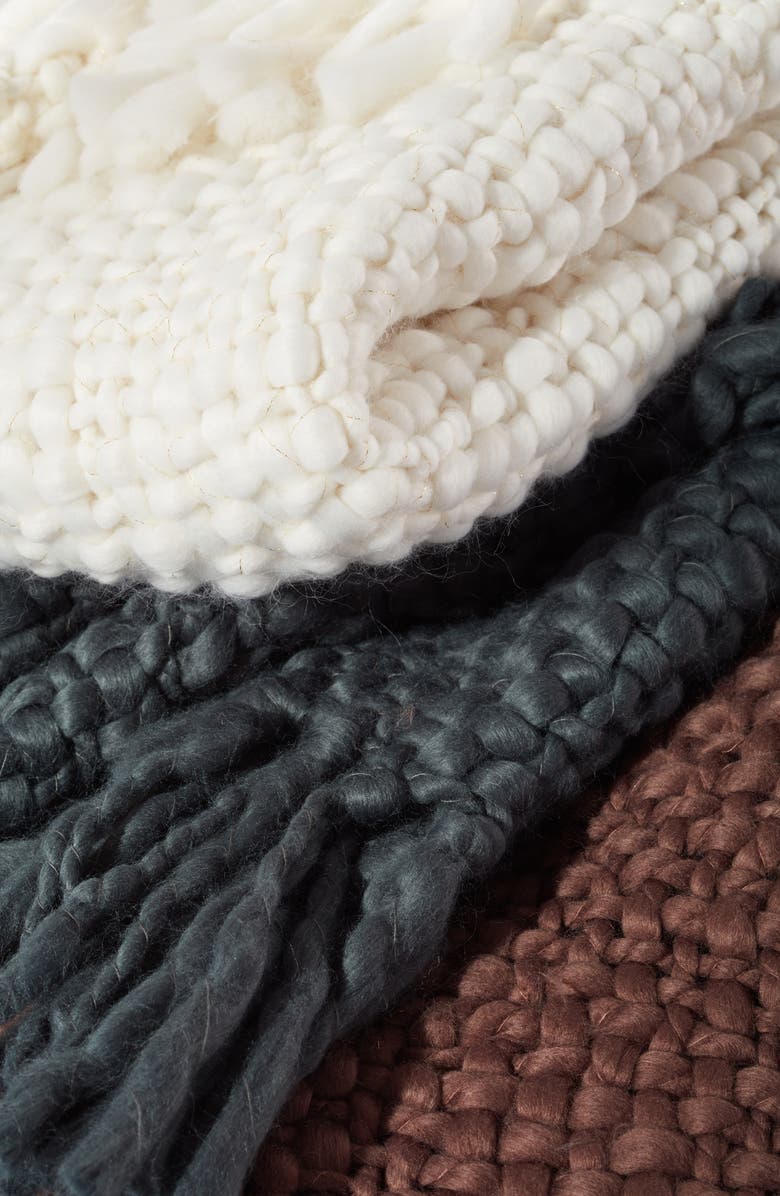 Nordstrom Chunky Handwoven Throw Blanket, Alternate, color, Brown Bitter