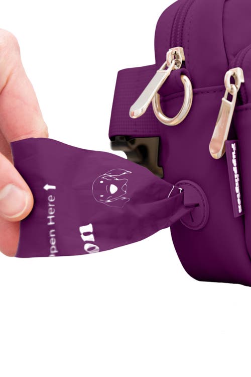 Puppington 3-in-1 Dog Walking Bag With Poop Bags In Plum Wine