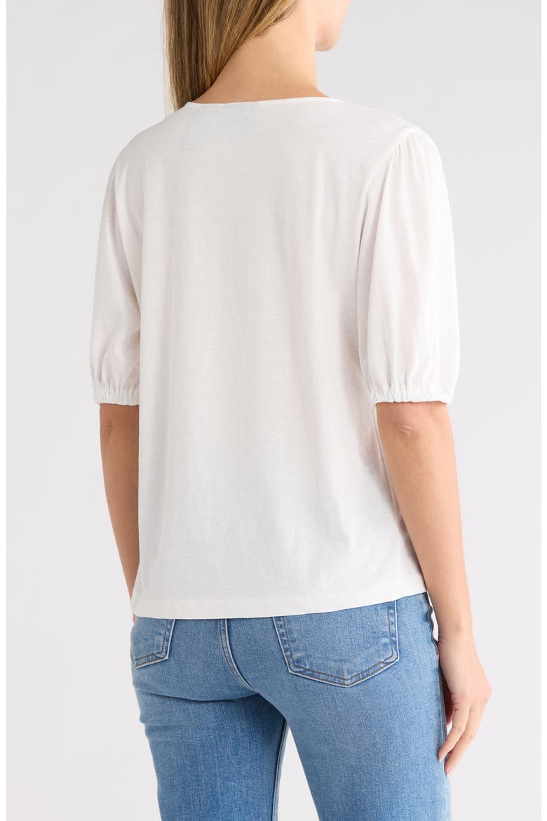 Mixed Media Pleat Top, Alternate, color, WHITE
