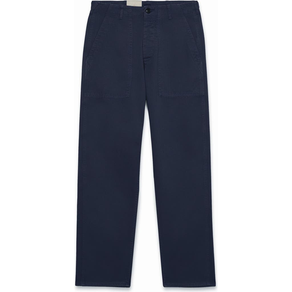 Fortela Newfatigue Herringbone Cotton Fatigue Trousers In Blue