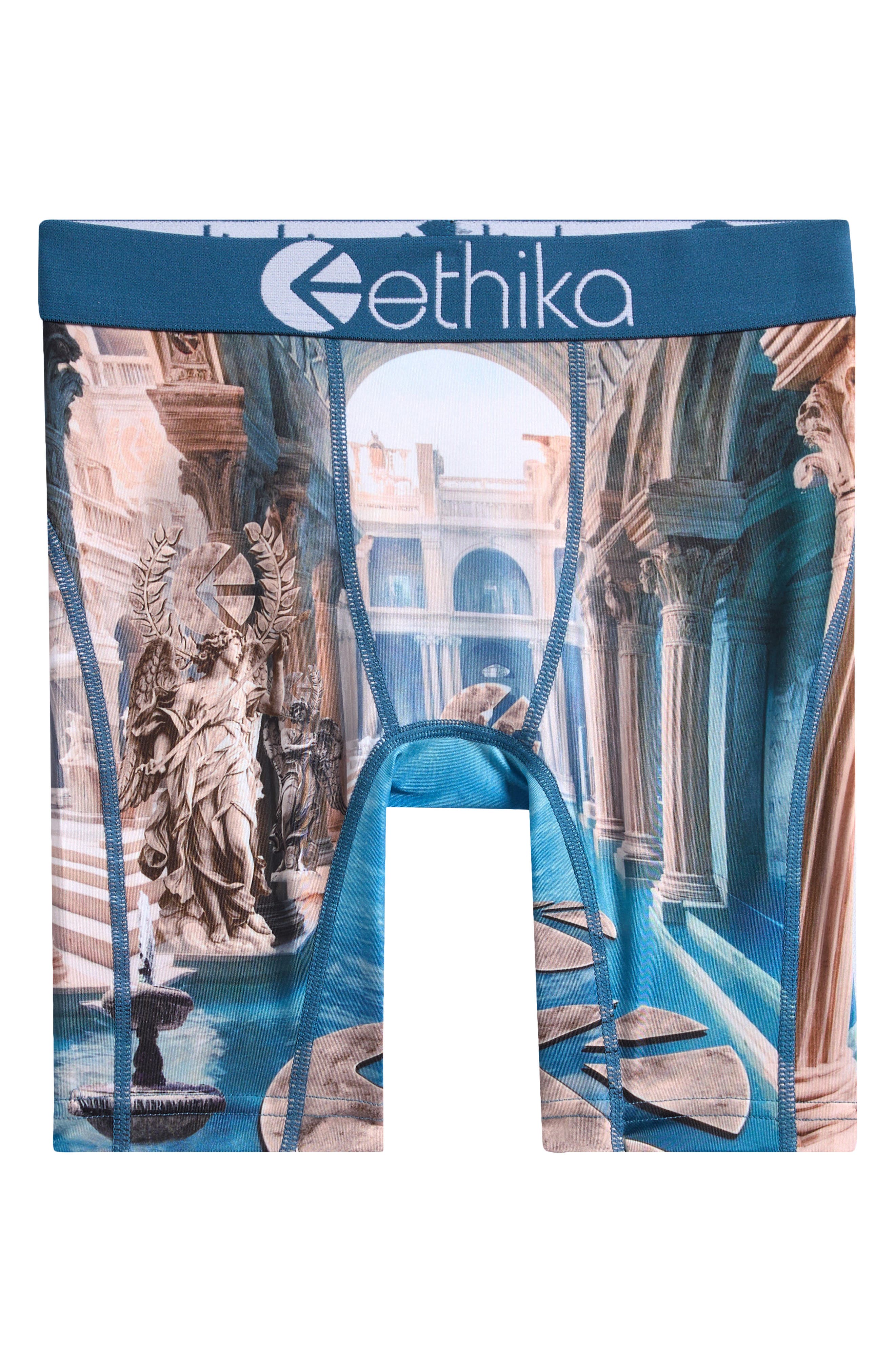 Ethika Kids' Mythic Pool Boxer Briefs In Blue