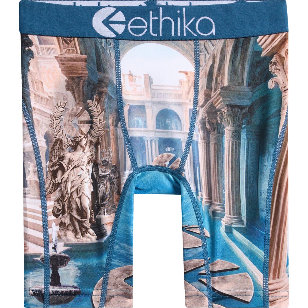 Ethika Kids' Mythic Pool Boxer Briefs In Blue