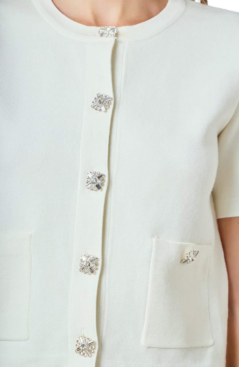 Endless Rose Short Sleeve Cardigan, Alternate, color, Cream