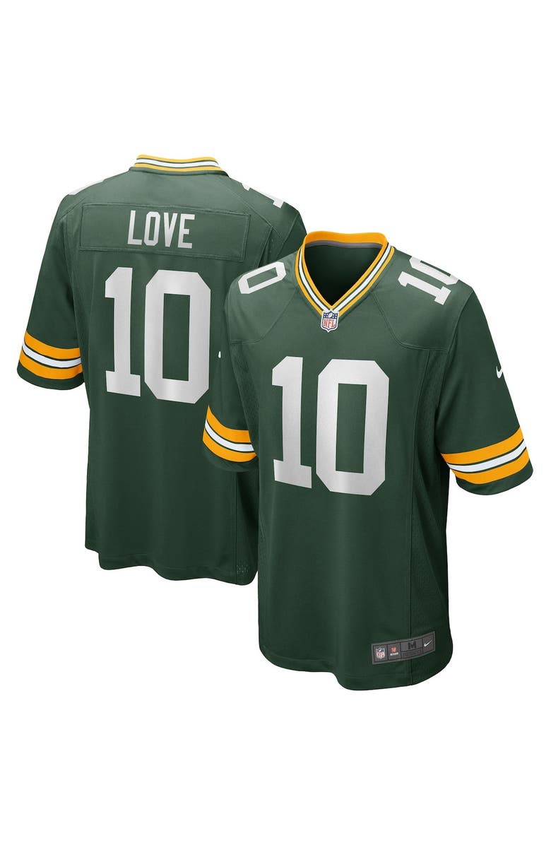 Nike Men's Nike Jordan Love Green Green Bay Packers Game Jersey, Main, color, Green