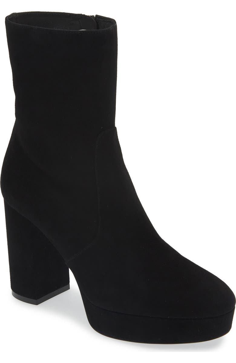 Stuart Weitzman Dayna Platform Bootie, Main, color, Black Suede