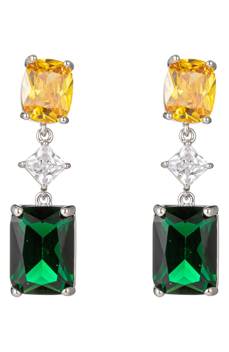 EYE CANDY LOS ANGELES Amelia Cubic Zirconia Drop Earrings, Main, color, Silver