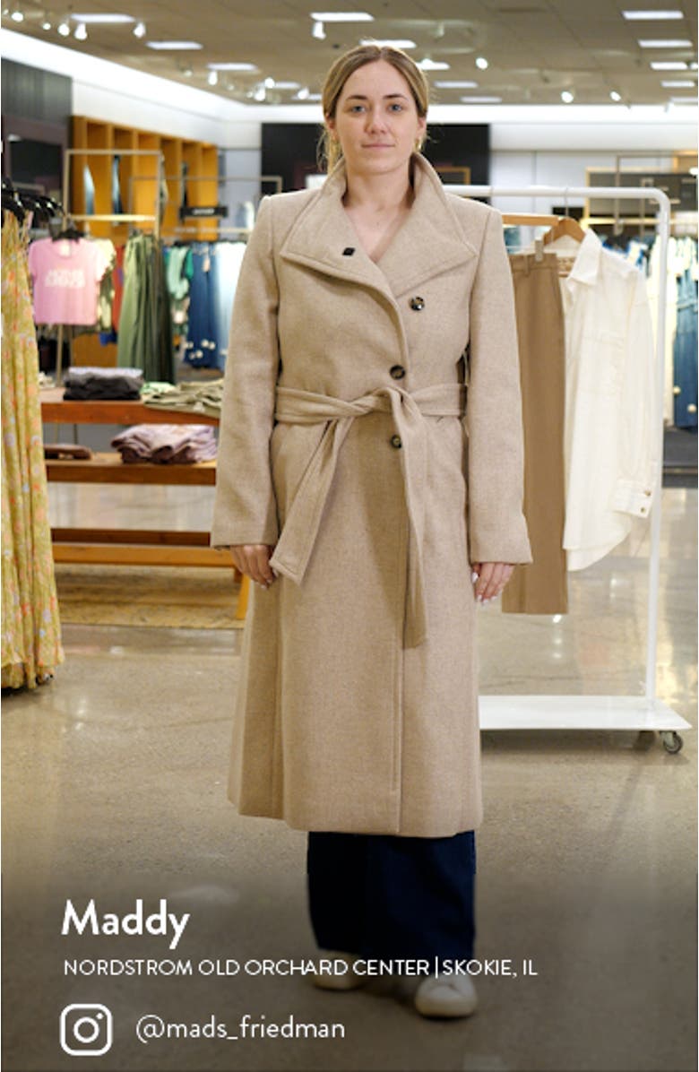 Belted Wool Blend Coat, sales video thumbnail