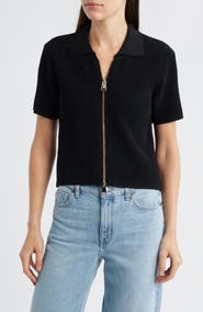 Mavi Jeans Fron Zip Rib Sweater