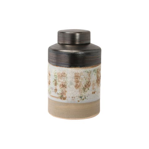 Decorative Stoneware Ginger Jar with Reactive Glaze
