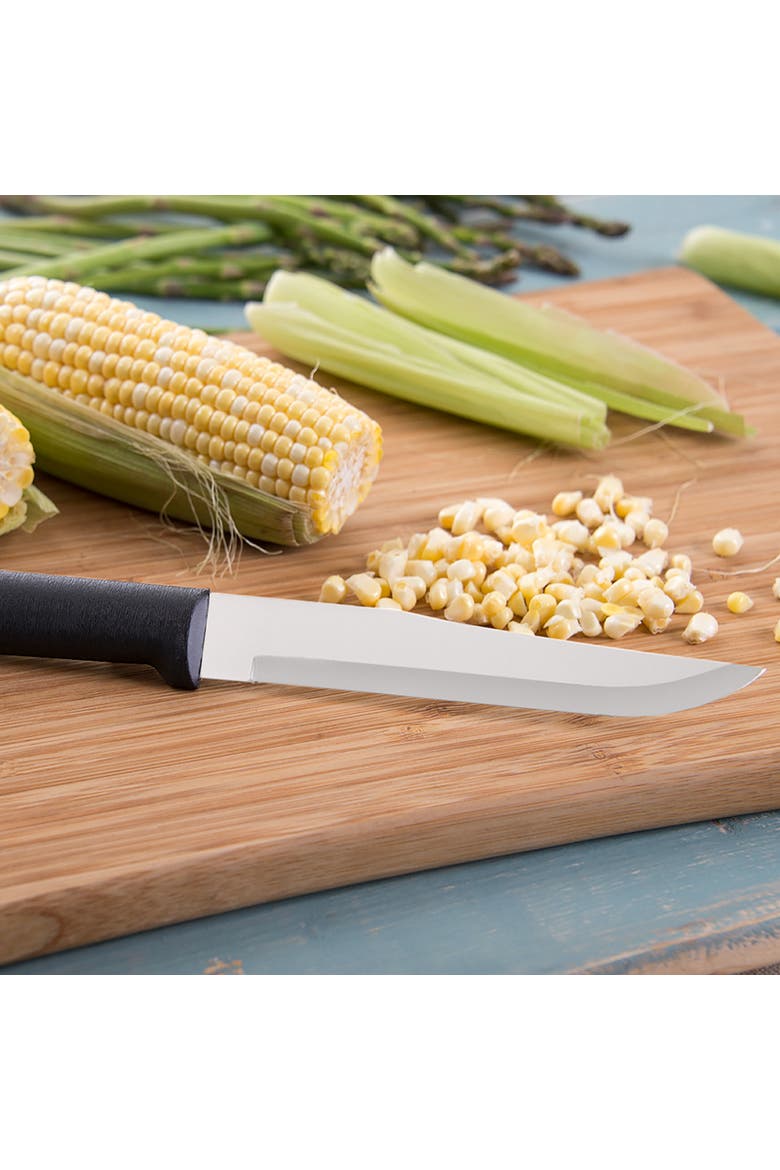Cutlery 5.375-Inch Stubby Butcher Knife Set of 2 & Quick Edge Knife Sharpener, Alternate, color, Black