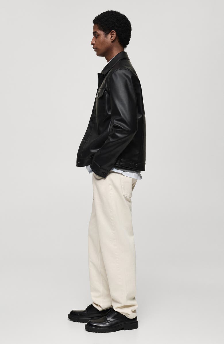 MANGO Faux Leather Jacket with Pockets, Alternate, color,