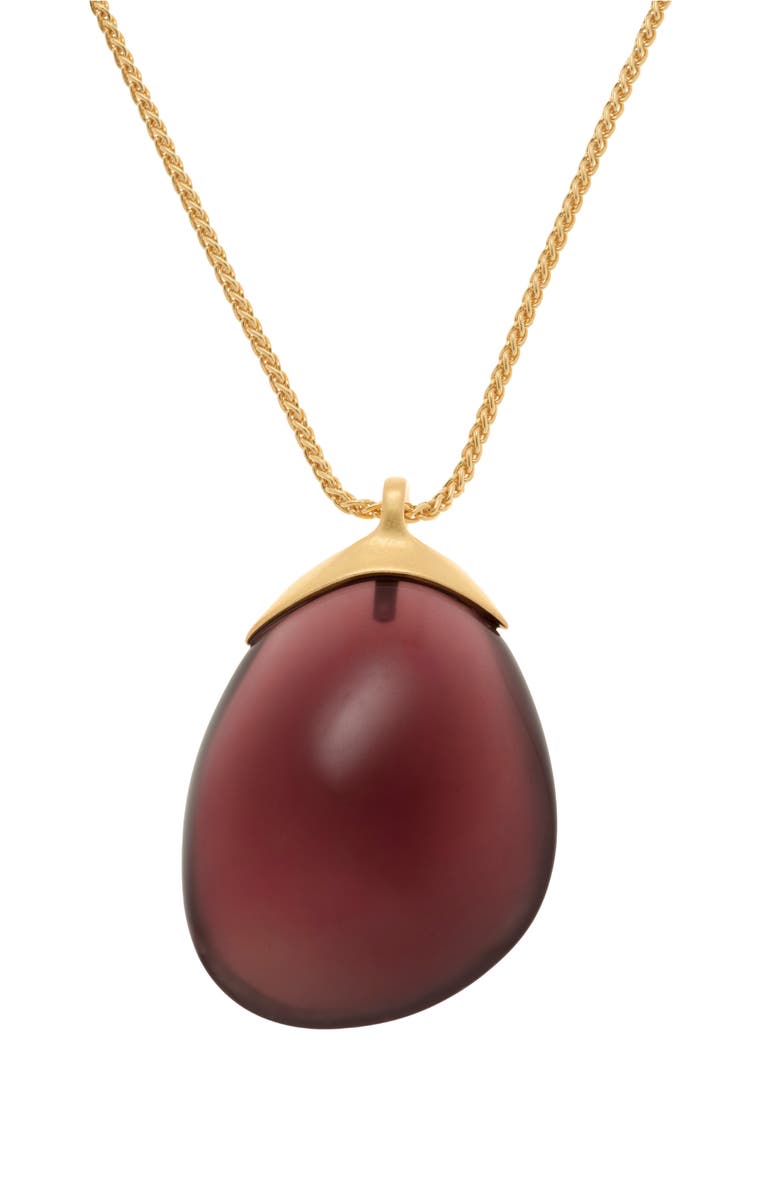 Reiss Pia Pendant Necklace, Alternate, color, Gold Tone / Burgundy