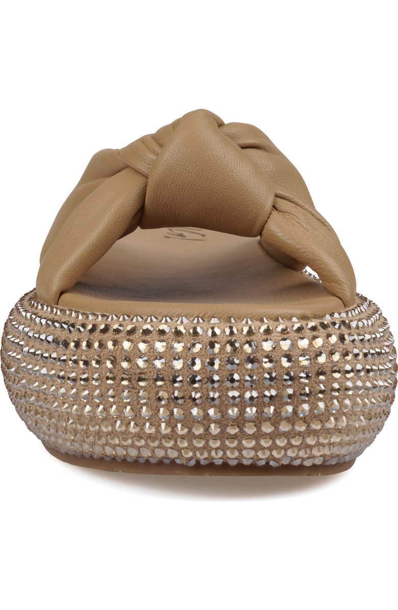 ZIGI Sabella Rhinestone Platform Slide Sandal, Alternate, color, Beige Leather