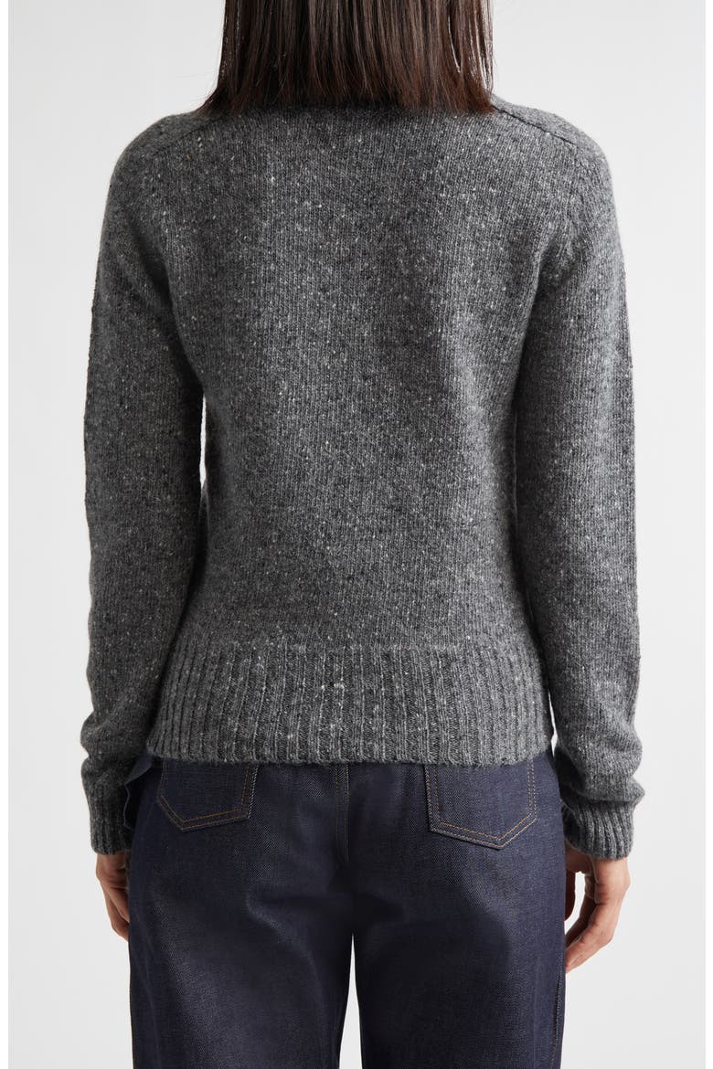Monogram Embroidered Wool & Mohair Sweater, Alternate, color, CHARCOAL MELANGE