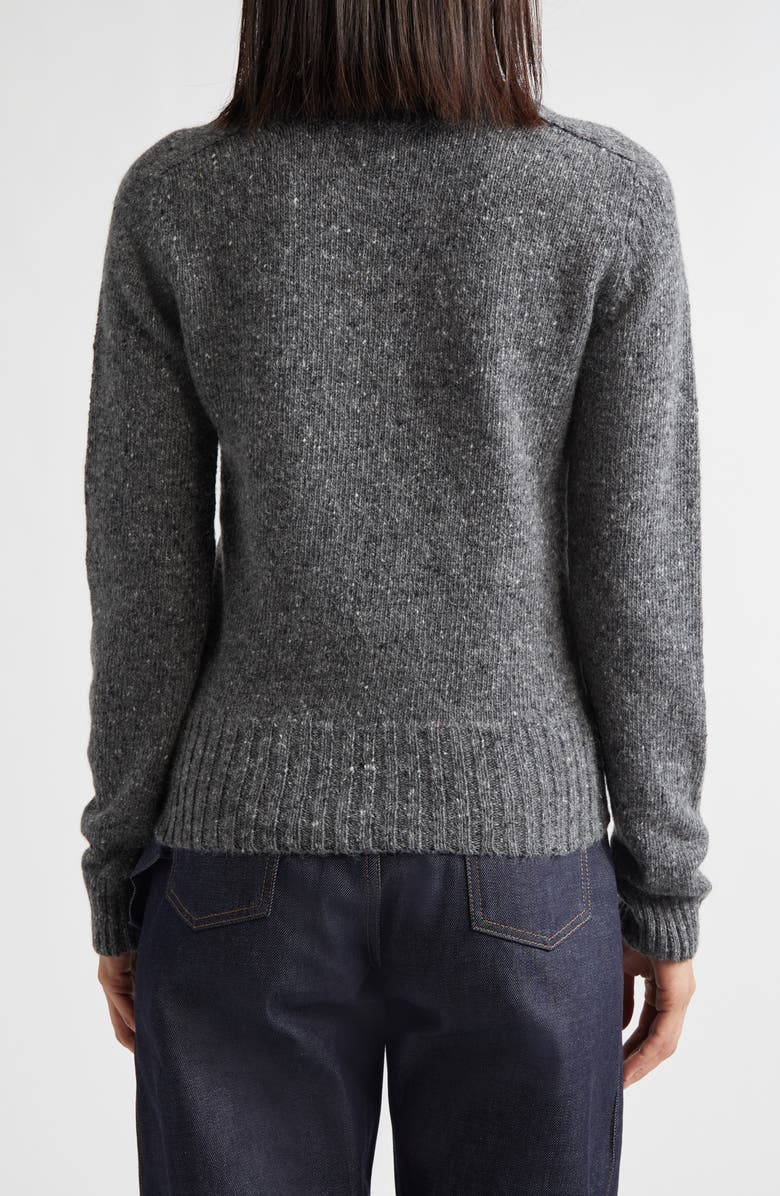 JW Anderson Monogram Embroidered Wool & Mohair Sweater, Alternate, color, Charcoal Melange