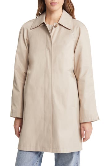 Sam Edelman Mac Water Repellent Cotton Blend Raincoat In Birch