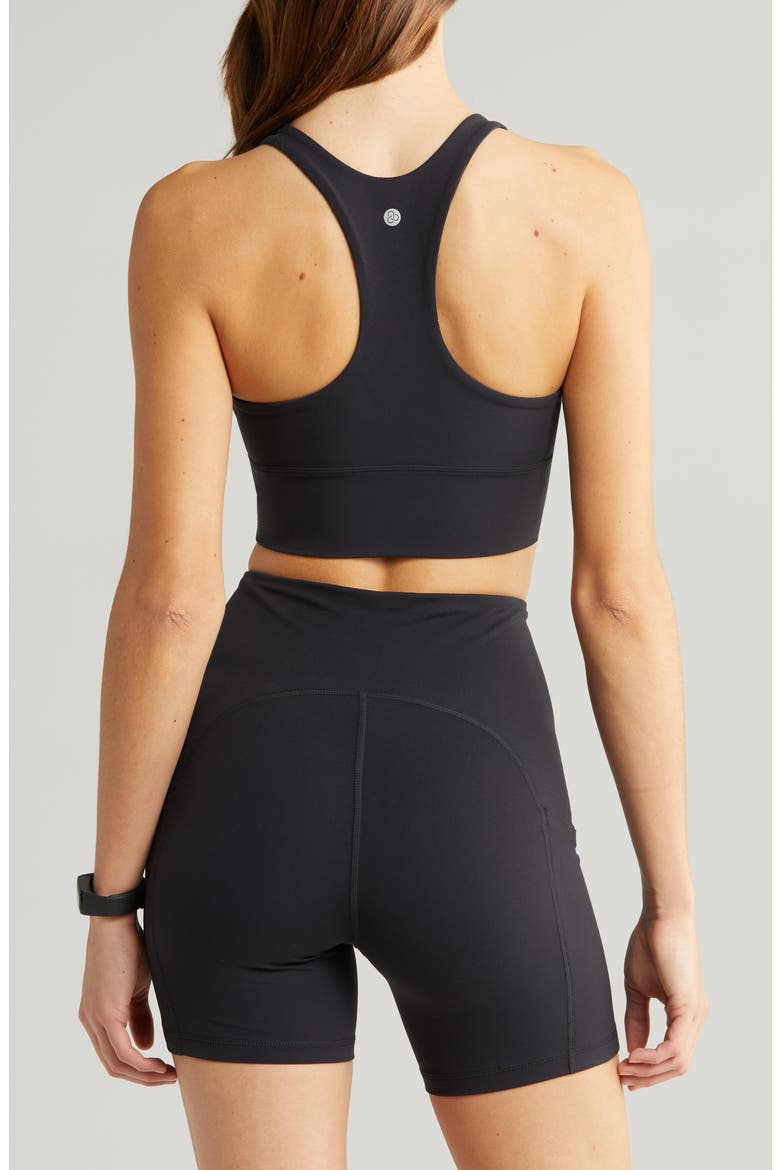 Studio Luxe Ballet Longline Sports Bra, Alternate, color, BLACK