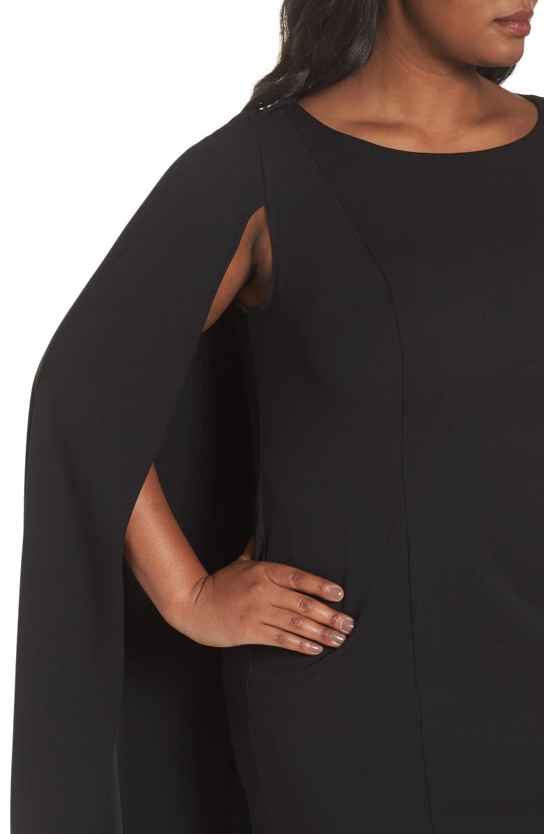 Adrianna Papell Cape Sheath Dress, Alternate, color,