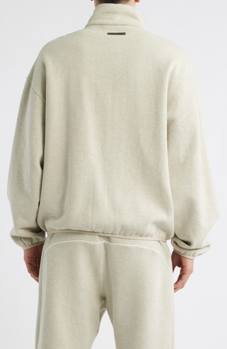 Fear of God Essentials Modern Fit Fleece Track Jacket, Alternate, color, Heather Stone/ Cloud White