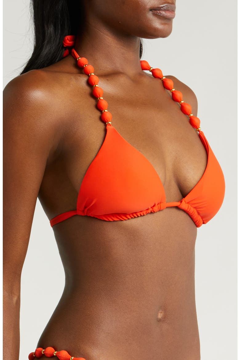 Sole Beaded Triangle Bikini Top, Alternate, color, SPRITZ
