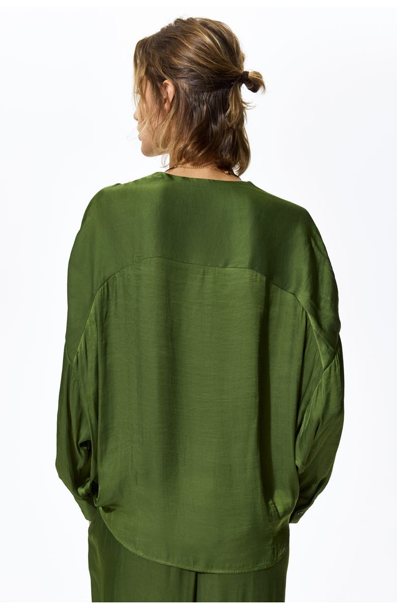 H&M Wrapover blouse, Alternate, color, Olive Green