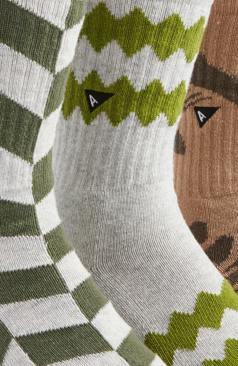 ARVIN GOODS Assorted 3-Pack Crew Socks, Alternate, color, Mix