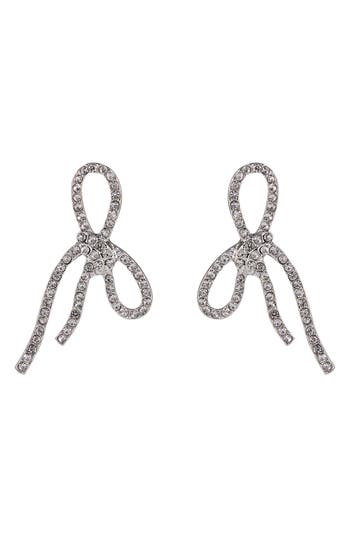 Laundry By Shelli Segal Pavé Bow Stud Earrings In Metallic