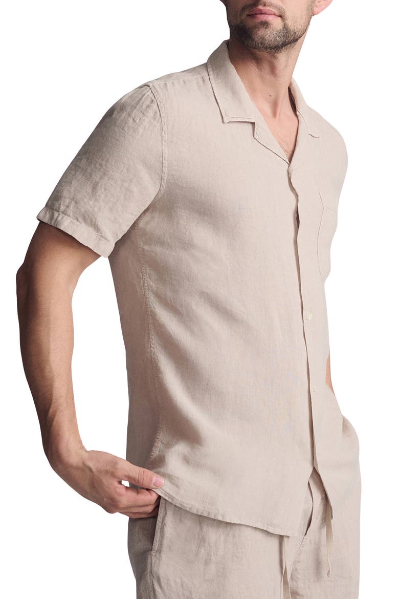 Linen Camp Shirt, Alternate, color, SAND