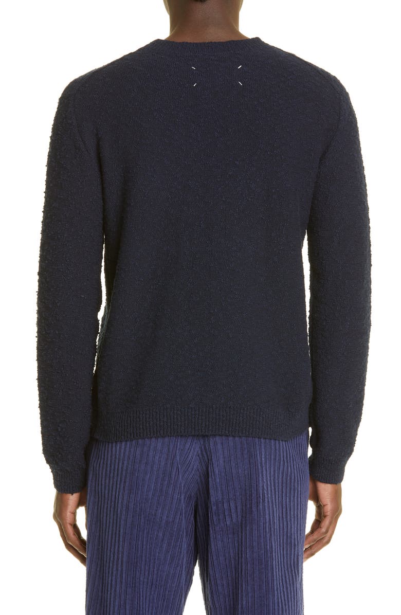 Maison Margiela Crewneck Cotton Blend Bouclé Sweater, Alternate, color,