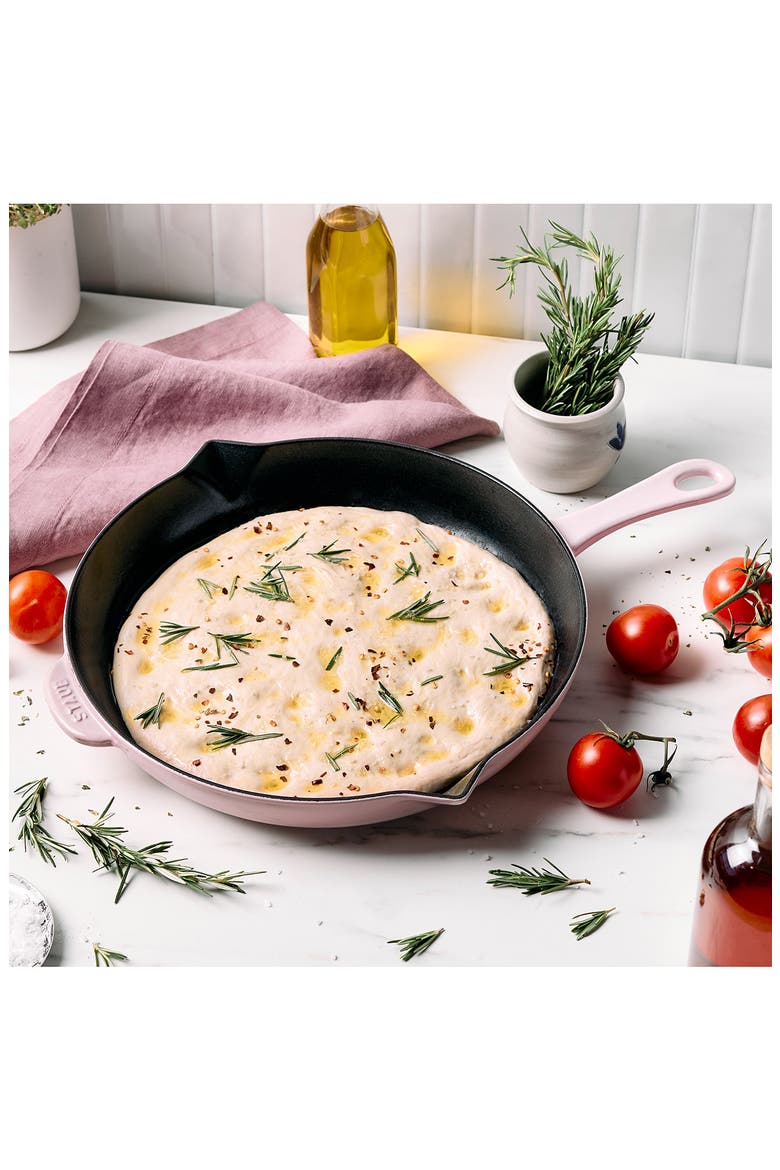 12-Inch Enameled Cast Iron Fry Pan, Alternate, color, PINK